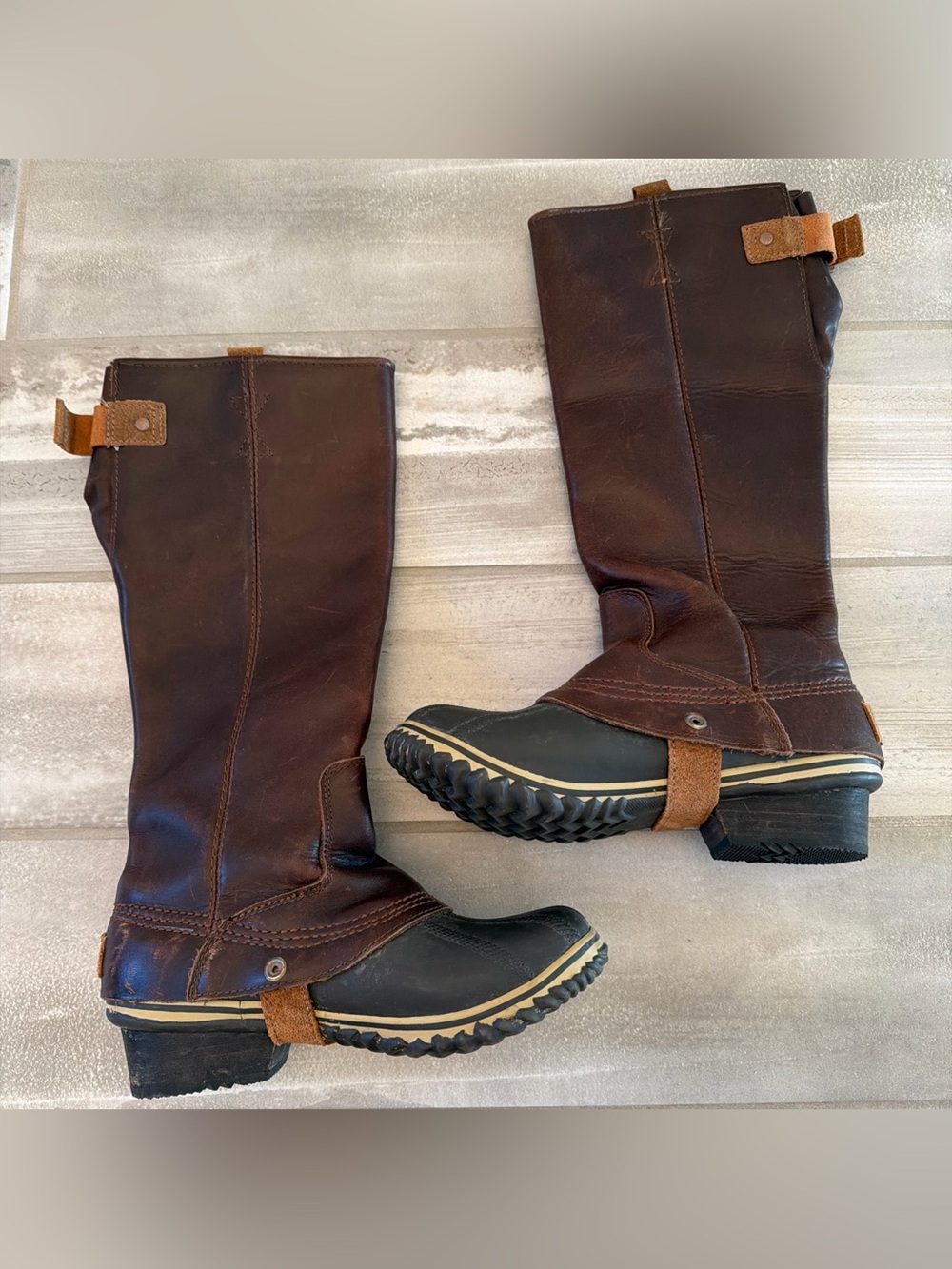 SOREL Slimpack Women’s Tall Equestrian Riding Boots Waterproof Chestnut 7.5